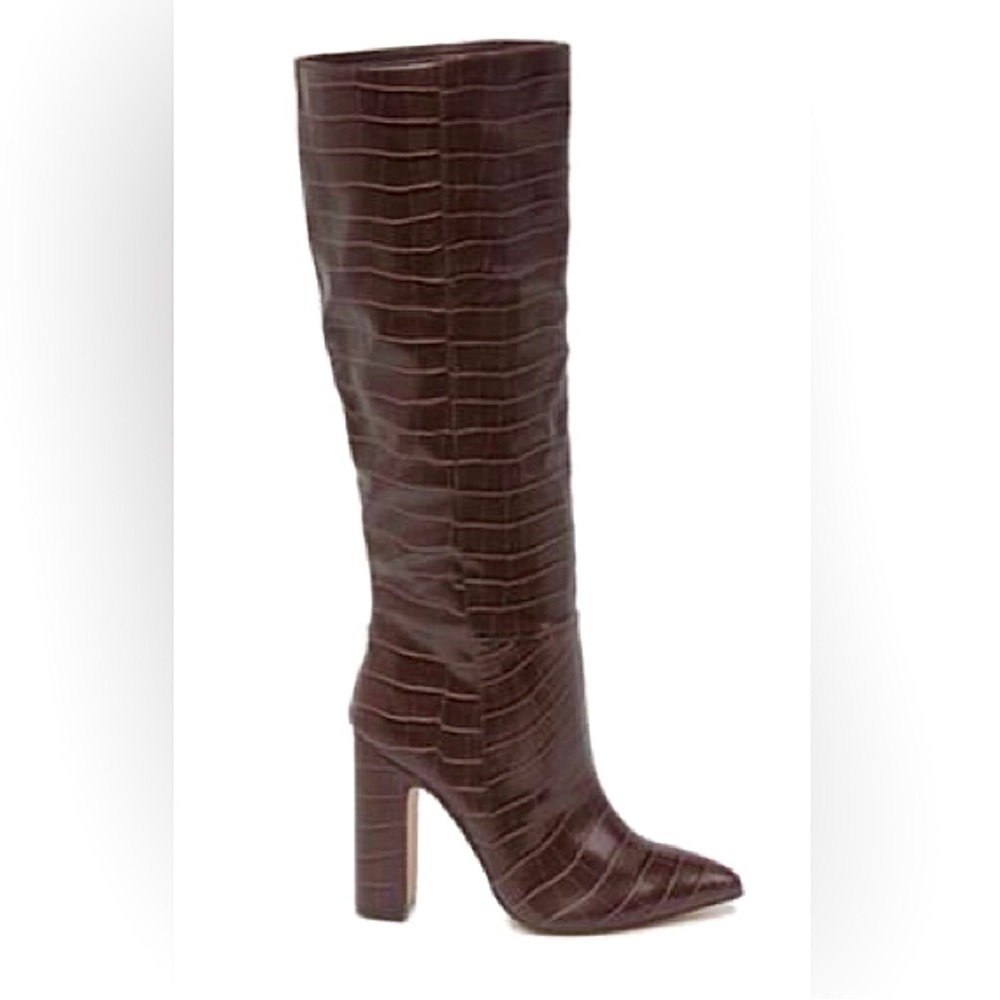 Steve Madden Nikitta Croc Leather Embossed Knee High Boots 6.5 - Picture 7 of 7